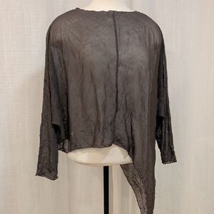 Mesh Sheer Asymmetrical Topper, Crinkle Style